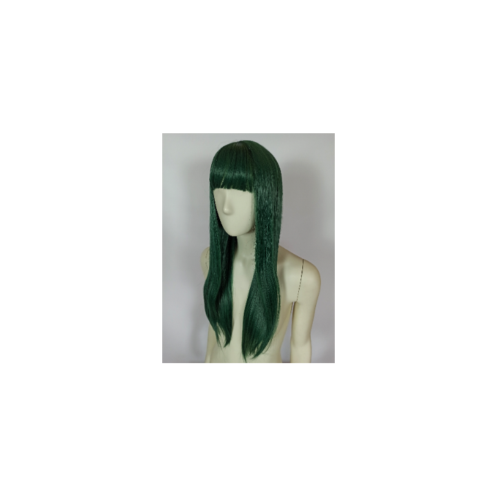 Peruka ciemnozielona z prosą grzywką zielona Tsuyu Asui cosplay PK103