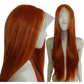 Peruka lace front ruda długa pomarańczowa LF007