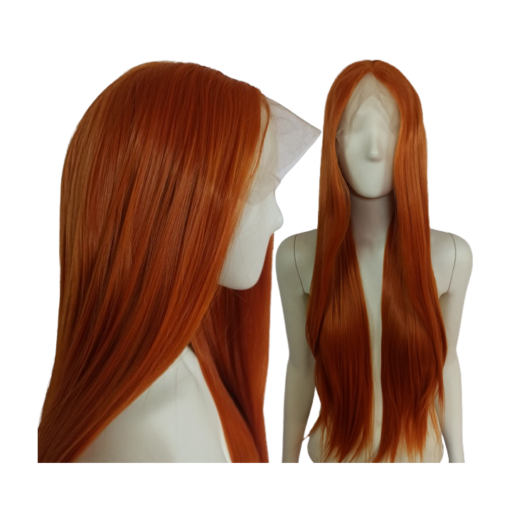 Peruka lace front ruda długa pomarańczowa LF007