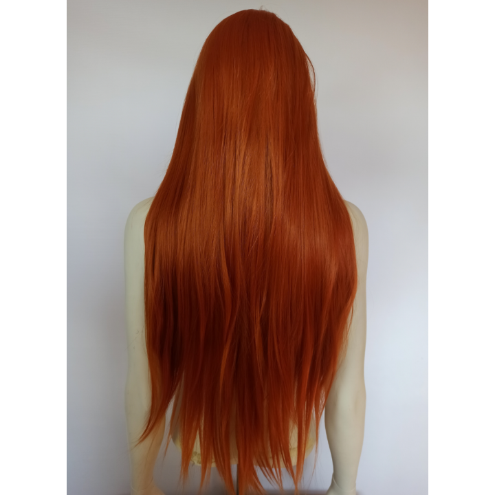 Peruka lace front ruda długa pomarańczowa LF007