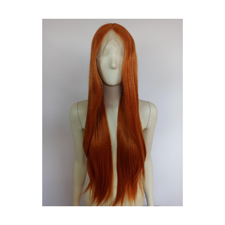 Peruka lace front ruda długa pomarańczowa LF007