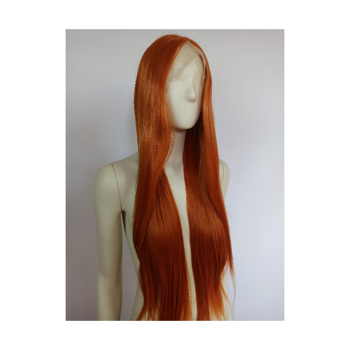 Peruka lace front ruda długa pomarańczowa LF007