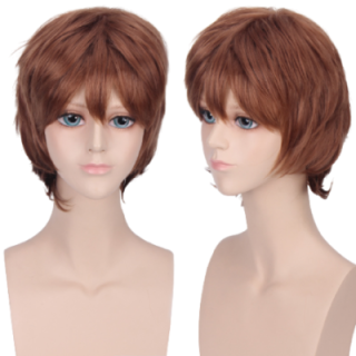 Męska peruka krótka brązowa cosplay anime PK019