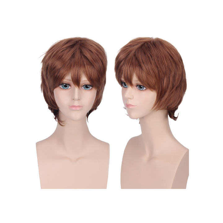 Męska peruka krótka brązowa cosplay anime PK019