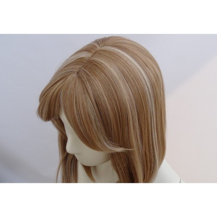 Peruka bob grzywka naturalny ciemny blond pasemka PK141