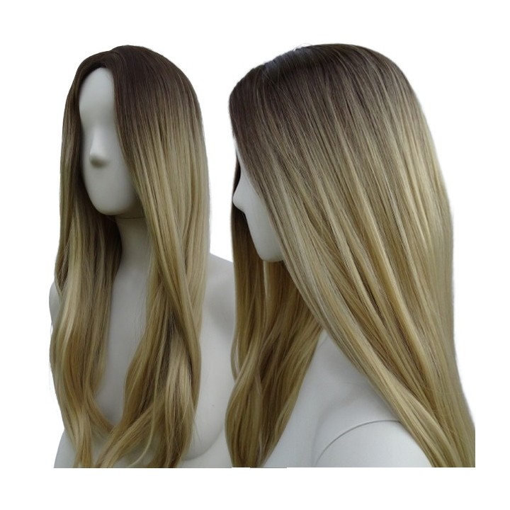 Peruka ombre bez grzywki złoty naturalny blond PK045