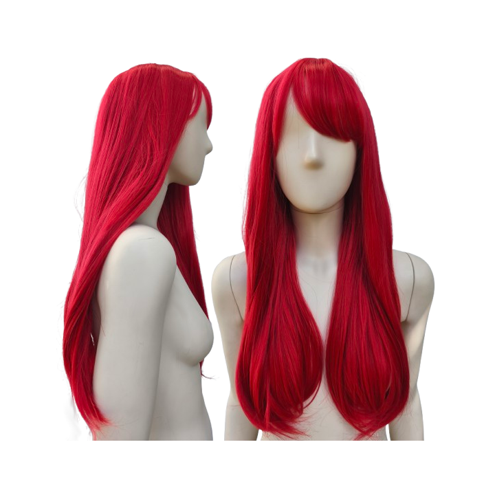 Peruka z prostą grzywką czerwona anime cosplay PK106