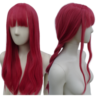 Peruka malinowa Chainsaw Man Makima cosplay PK105