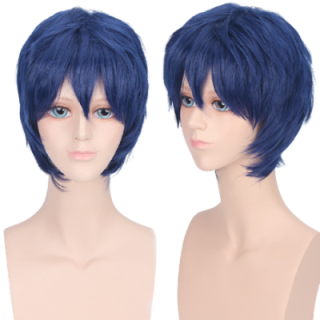 Peruka granatowa niebieska z krótkimi włosami cosplay PK021
