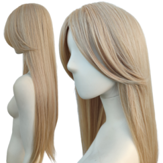 Peruka z długą grzywką platynowy blond Barbie cosplay długa PK051