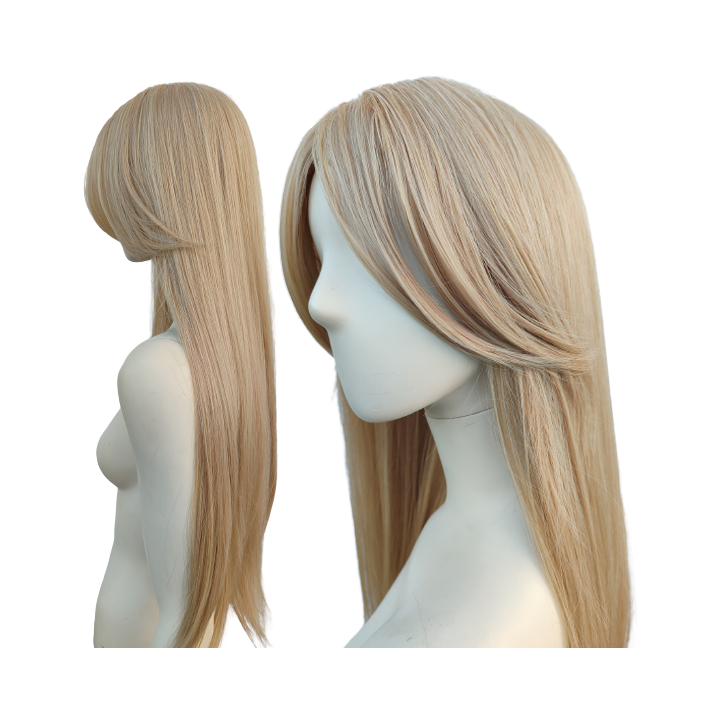 Peruka z długą grzywką platynowy blond Barbie cosplay długa PK051