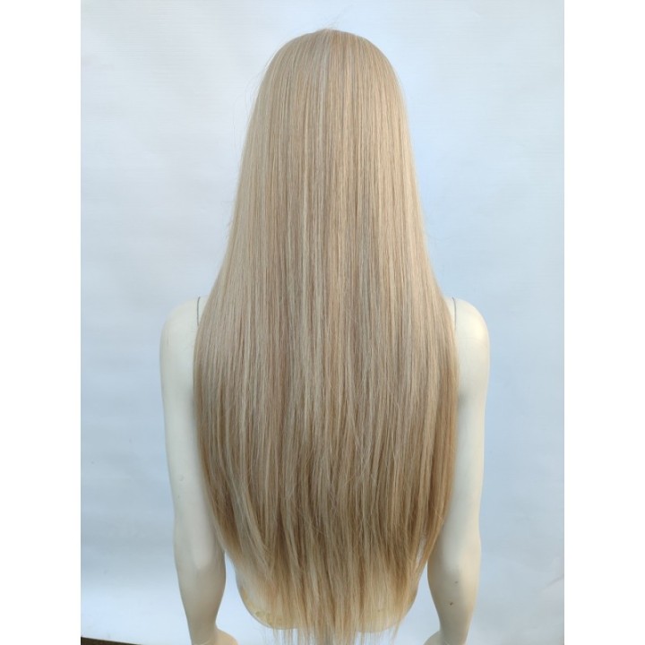 Peruka z długą grzywką platynowy blond Barbie cosplay długa PK051