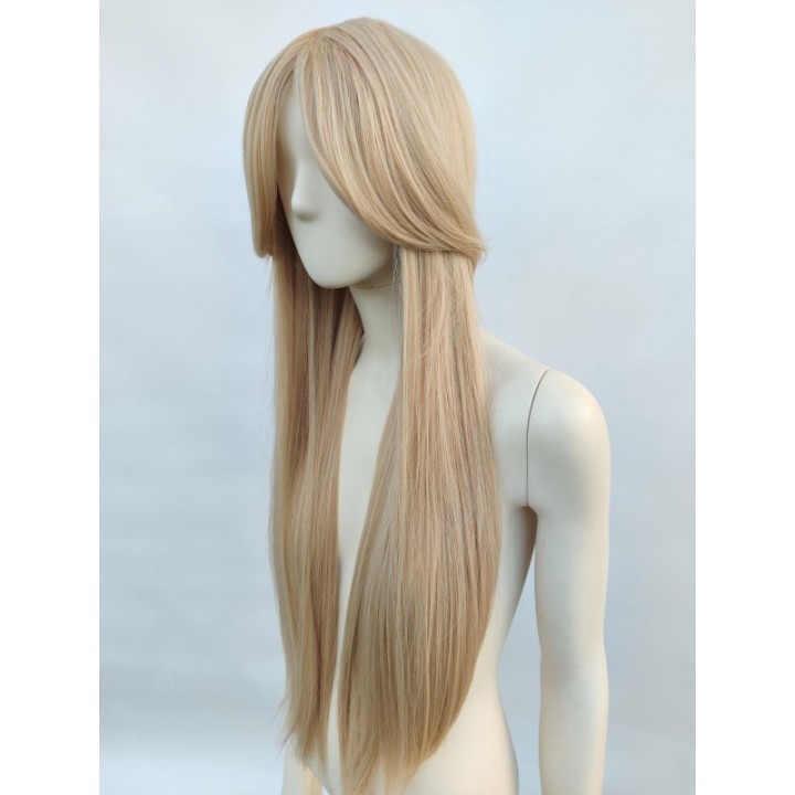 Peruka z długą grzywką platynowy blond Barbie cosplay długa PK051