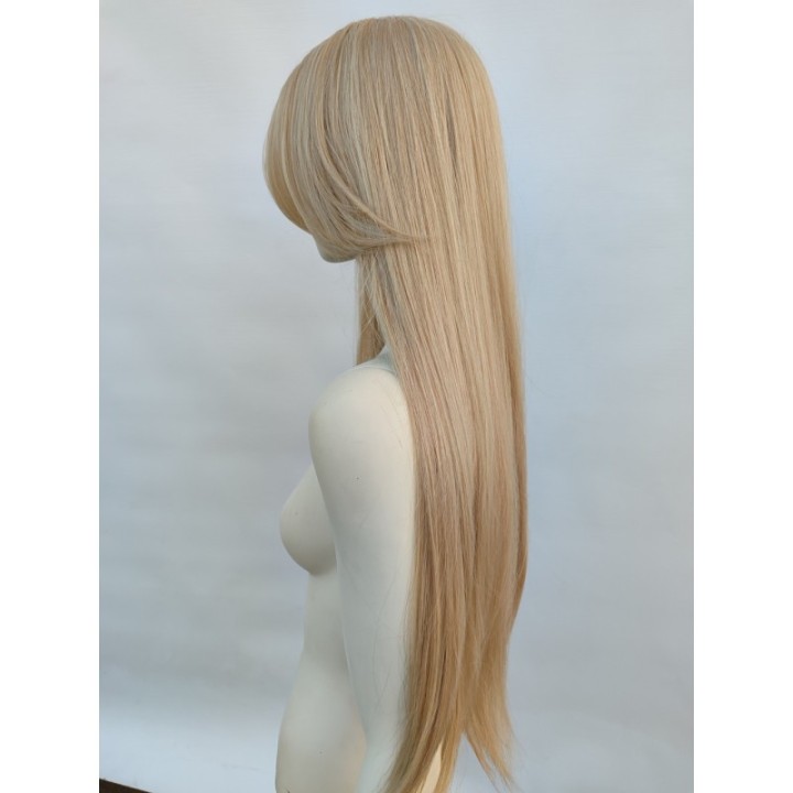 Peruka z długą grzywką platynowy blond Barbie cosplay długa PK051