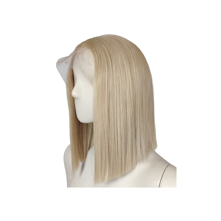 Peruka lace front jasny zimny platynowy blond long bob LF009