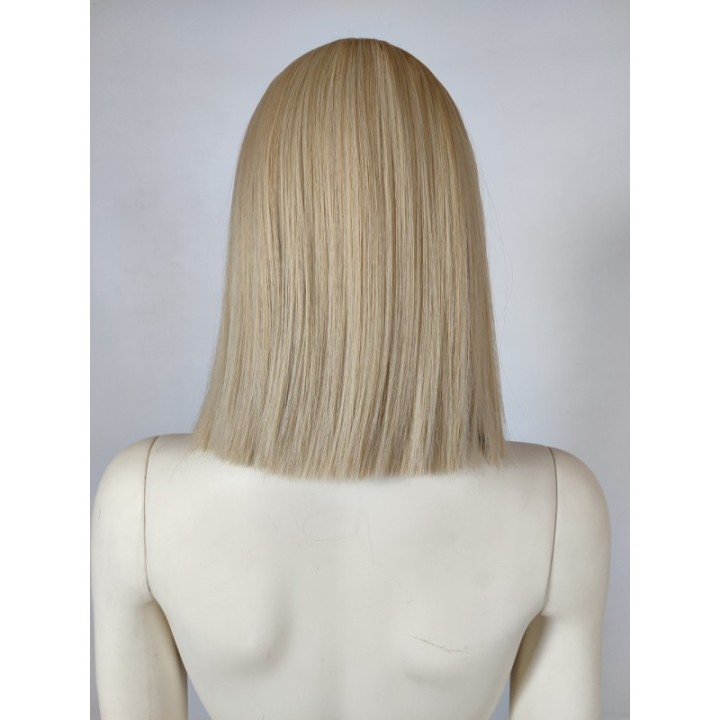 Peruka lace front jasny zimny platynowy blond long bob LF009
