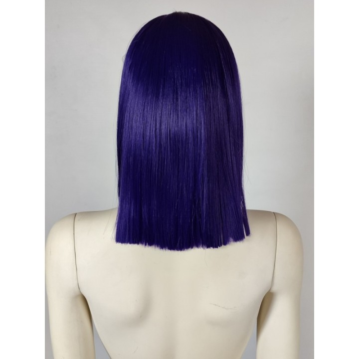 Peruka lace front fioletowa ciemny fiolet Raven cosplay long bob LF010
