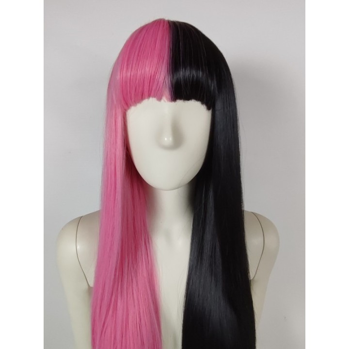 Peruka czarno różowa z prostą grzywką Draculaura cosplay Monster High PK108