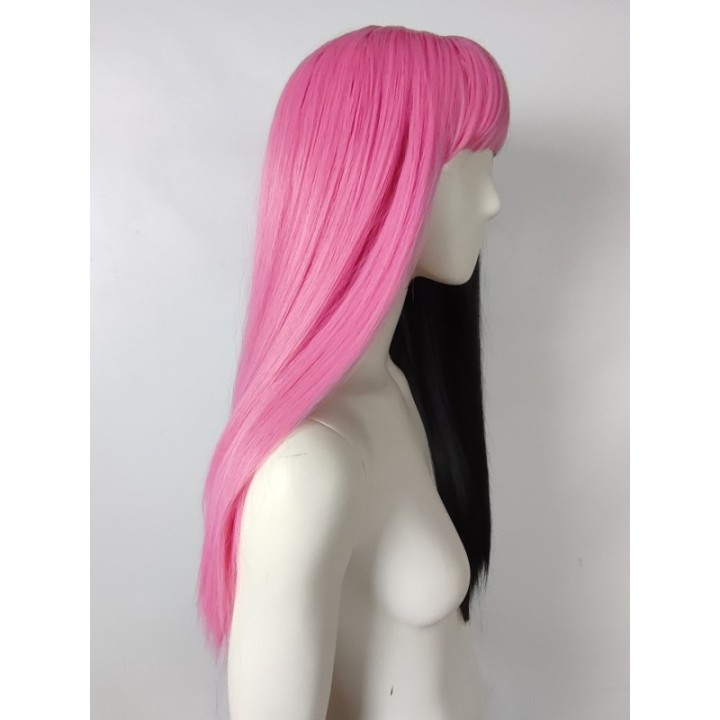 Peruka czarno różowa z prostą grzywką Draculaura cosplay Monster High PK108