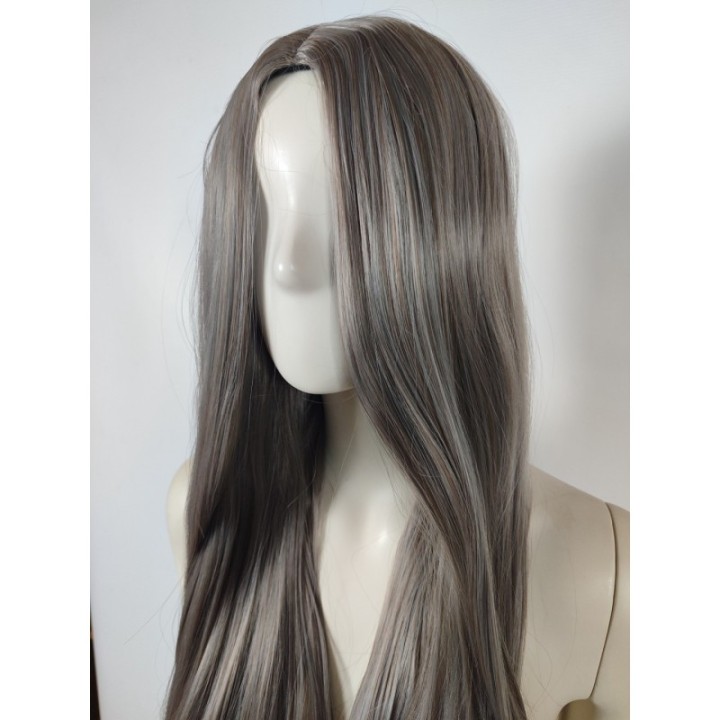 Peruka stalowa siwa grafitowa szara ciemnoszara PK096