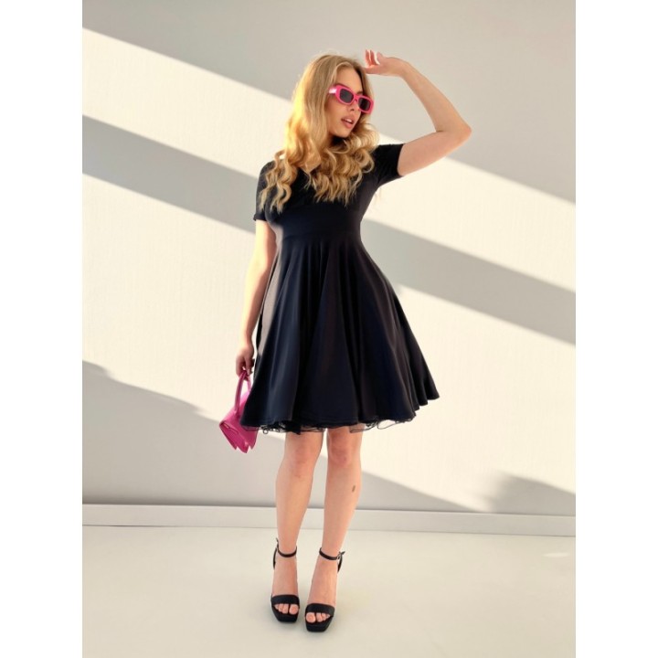 Sukienka pin up mała czarna rozkloszowana nu goth MONA