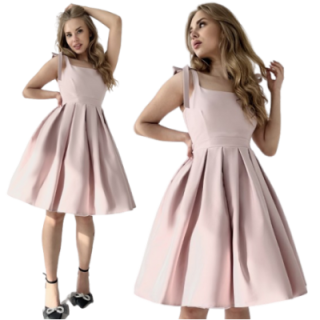 Sukienka pin up pudrowa różowa na wesele rozkloszowana BARBIE