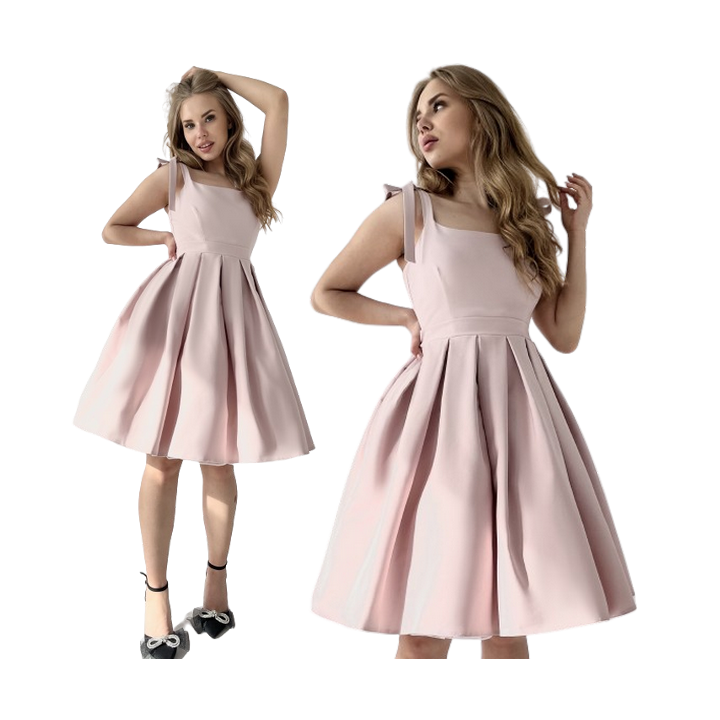 Sukienka pin up pudrowa różowa na wesele rozkloszowana BARBIE