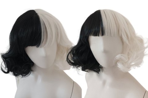 Peruka Cruella De Vil cosplay czarno biała loki PK026
