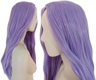 Peruka bez grzywki lawendowa fioletowa pastel goth PK023
