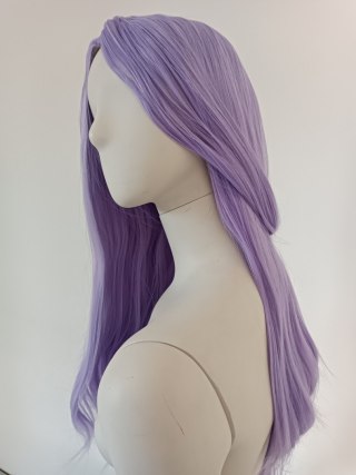 Peruka bez grzywki lawendowa fioletowa pastel goth PK023