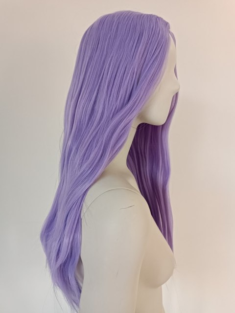 Peruka bez grzywki lawendowa fioletowa pastel goth PK023