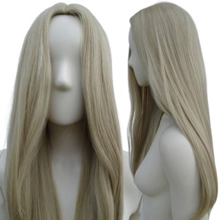 Peruka bez grzywki platynowy blond gęsta PK022
