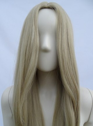 Peruka bez grzywki platynowy blond gęsta PK022
