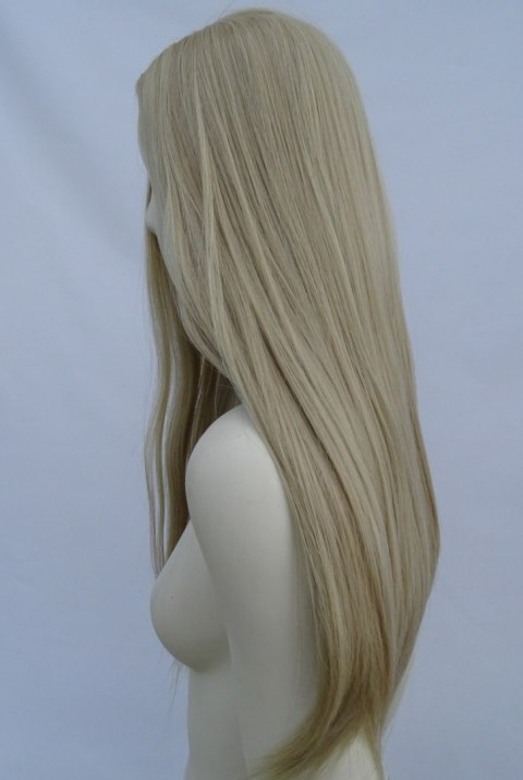 Peruka bez grzywki platynowy blond gęsta PK022