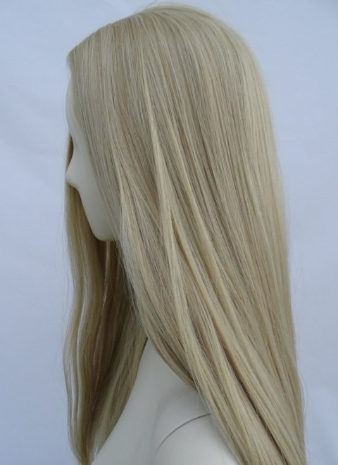 Peruka bez grzywki platynowy blond gęsta PK022