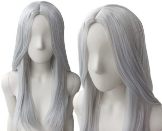 Peruka bez grzywki szara Wiedźmin cosplay Geralt PK003