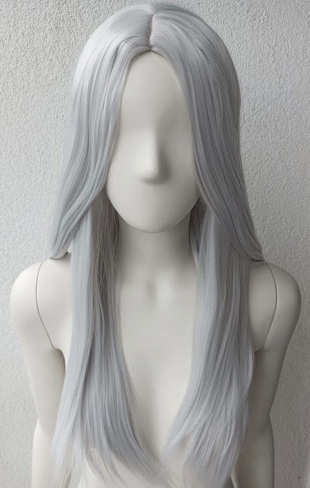 Peruka bez grzywki szara Wiedźmin cosplay Geralt PK003