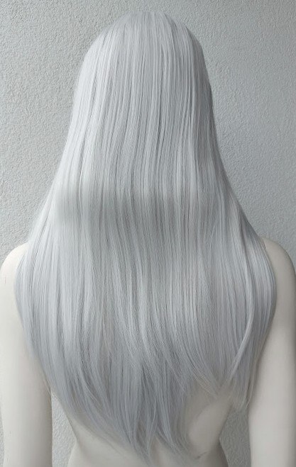 Peruka bez grzywki szara Wiedźmin cosplay Geralt PK003