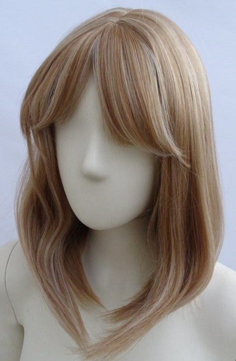 Peruka bob grzywka naturalny ciemny blond pasemka PK141