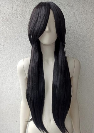 Peruka czarna długa koronkowy czepek cosplay anime PK004