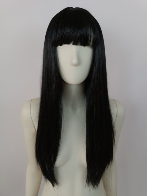 Peruka czarna z prostą grzywką Wednesday Kakegurumi cosplay PK033