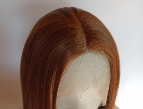 Peruka długa LACE FRONT ciepły złoty brąz brązowa LF008