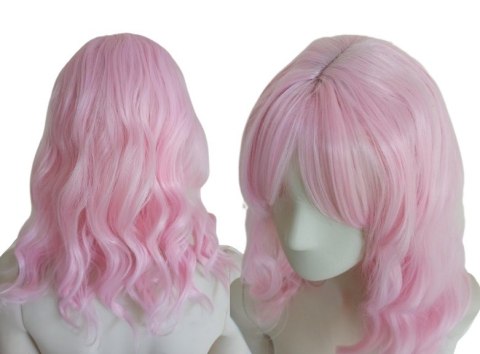 Peruka do ramion pastelowy róż pastel goth różowa PK078