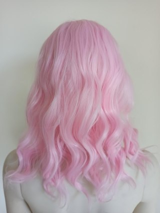 Peruka do ramion pastelowy róż pastel goth różowa PK078