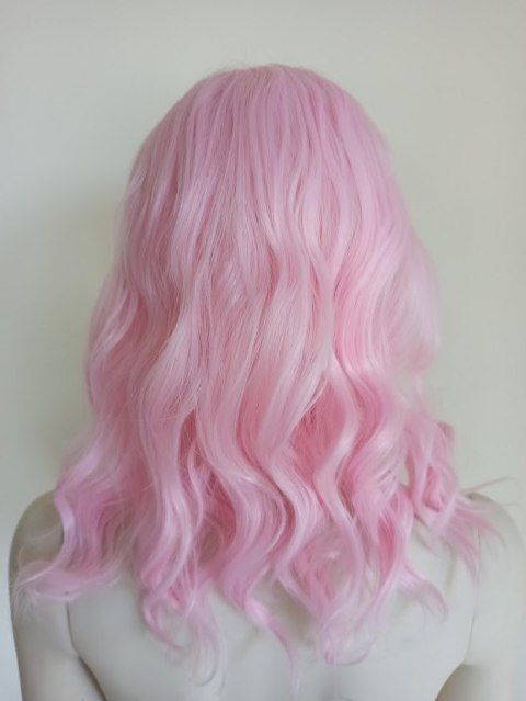 Peruka do ramion pastelowy róż pastel goth różowa PK078