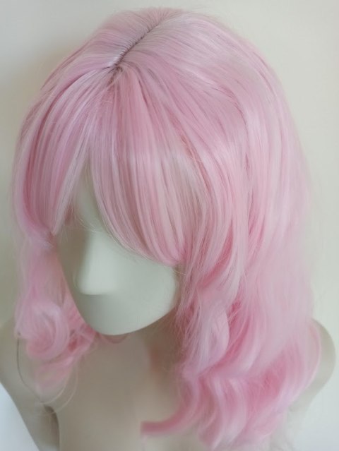 Peruka do ramion pastelowy róż pastel goth różowa PK078