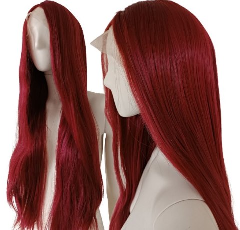 Peruka lace front bordowa czerwona Poison Ivy LF003