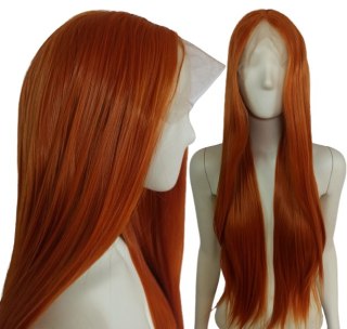 Peruka lace front ruda długa pomarańczowa LF007