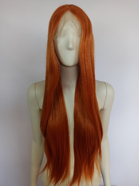 Peruka lace front ruda długa pomarańczowa LF007
