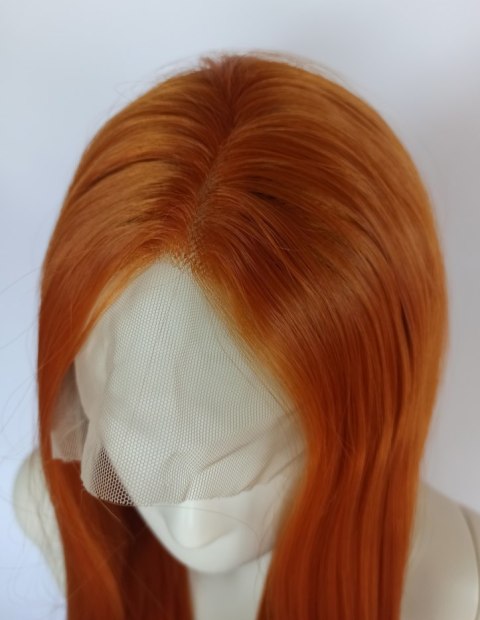 Peruka lace front ruda długa pomarańczowa LF007